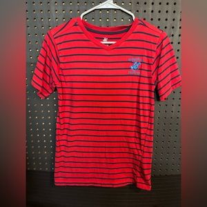 Beverly Hills Polo Club Red and Black Striped T-Shirt